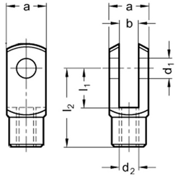 STF8 ( ST -FORK -M8 - Ø8x32 ) drawing